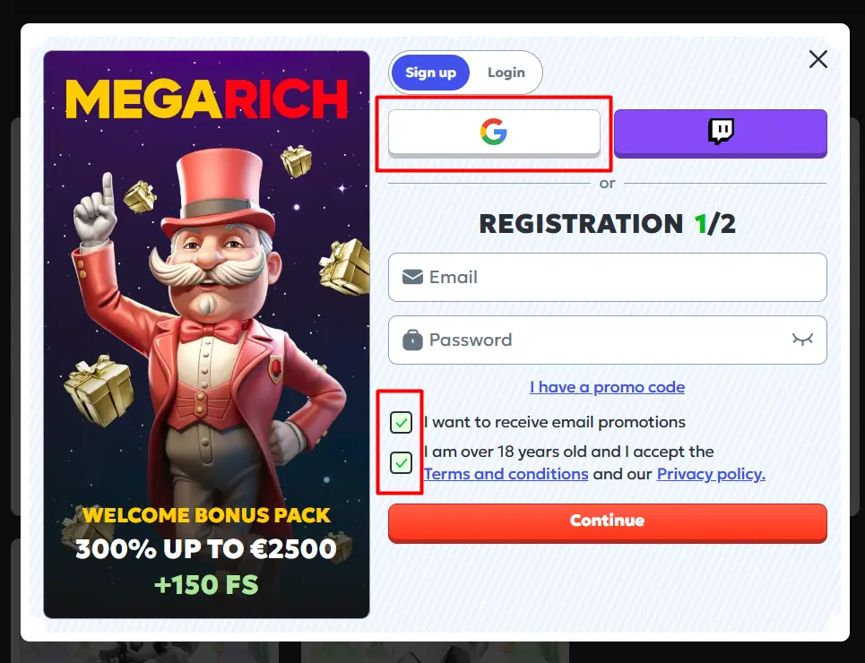 Program VIP w Megarichin Casino